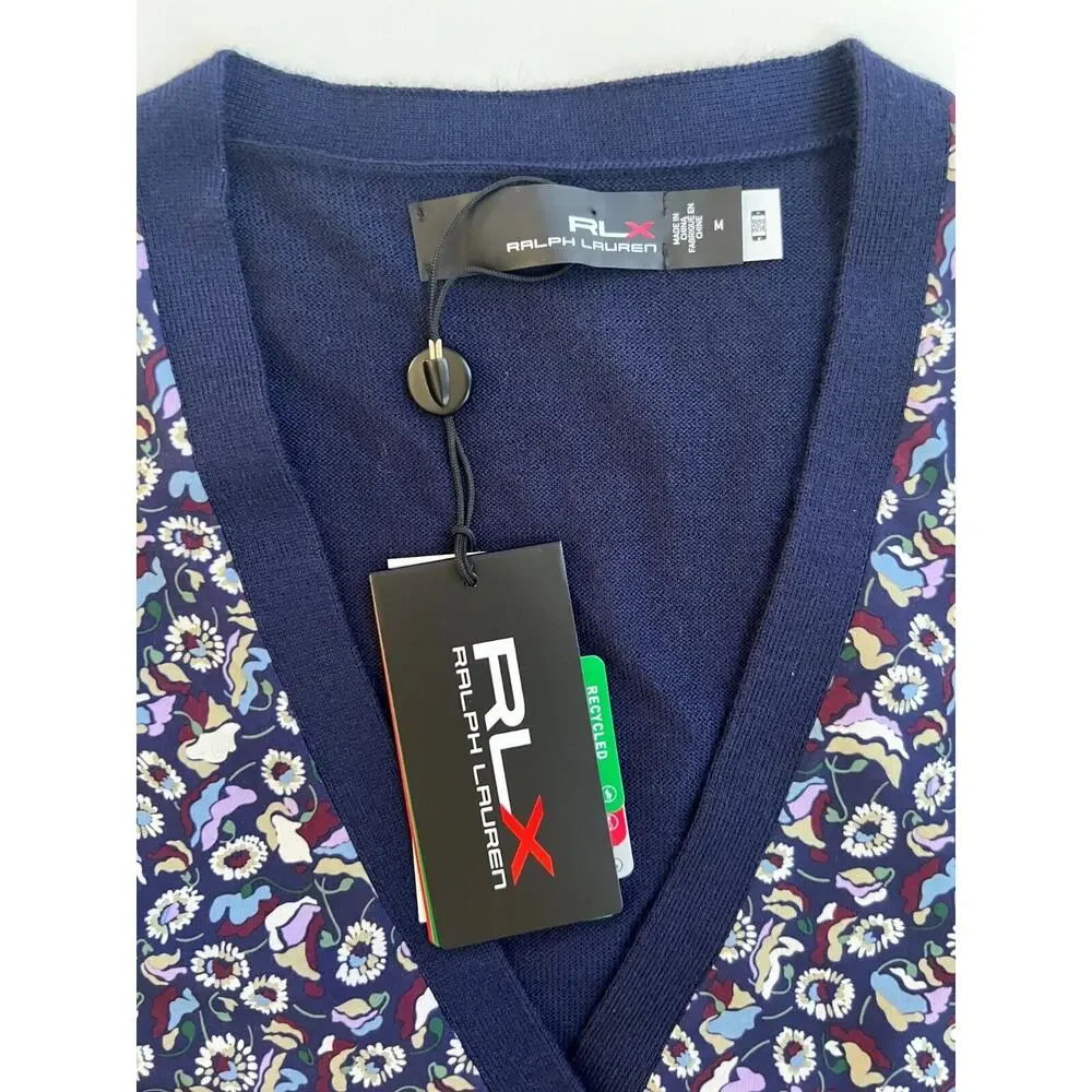 RLX Ralph Lauren Women's Golf 7/15 French Navy Cardigan Sweater Size M - Picture 8 of 12